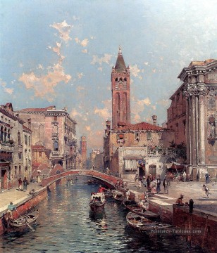 Rio Santa Barnaba Venise Franz Richard Unterberger Venise Peinture à l'huile